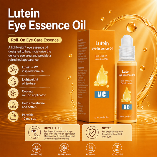 Vitamin C Anti-Wrinkle Eye Serum with Lutein – Cooling Rollerball for Dark Circles, Puffiness & Under-Eye Bags