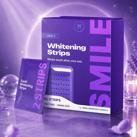 Purple Teeth Whitening Strips for Sensitive Teeth – Peroxide-Free | 7/21 Whitening Sessions