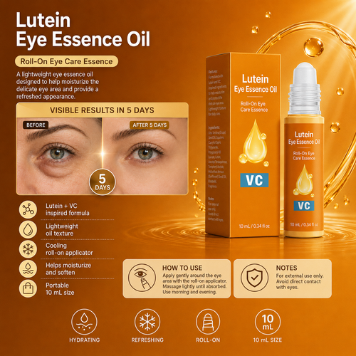 Vitamin C Anti-Wrinkle Eye Serum with Lutein – Cooling Rollerball for Dark Circles, Puffiness & Under-Eye Bags
